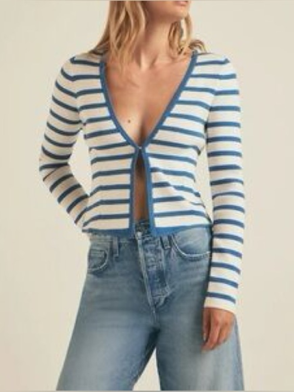 Favorite Daughter Striped Knitted Slim Cardigan Size Small